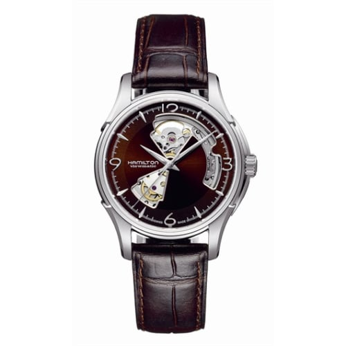 Hamilton Jazzmaster Open Heart 40 Stainless Steel / Brown