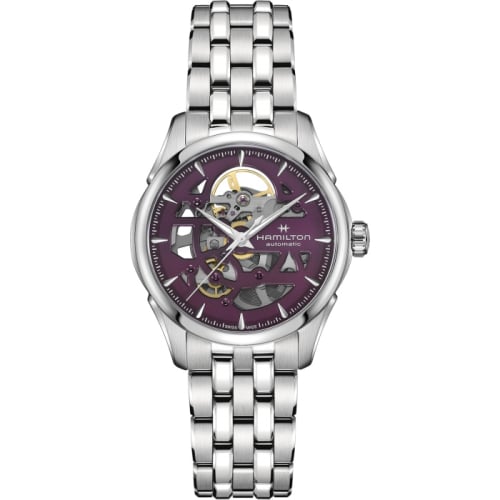Hamilton Jazzmaster Skeleton Lady Auto 36 Stainless Steel / Purple / Bracelet
