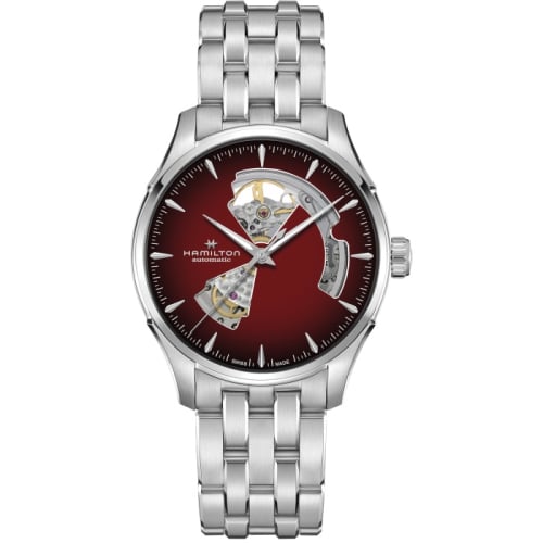 Hamilton Jazzmaster Open Heart 40 Stainless Steel / Burgundy Gradient / Bracelet