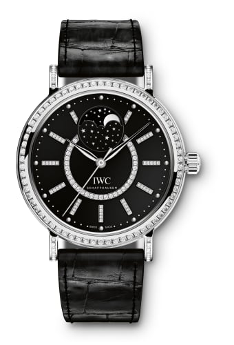 IWC Schaffhausen Portofino Automatic Moon Phase 37 White Gold / Diamond / Black
