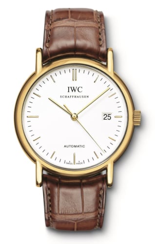 IWC Schaffhausen Portofino Automatic / Yellow Gold / White / Strap