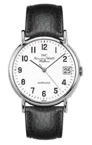 IWC Schaffhausen Portofino Automatic Stainless Steel / White - Railroad / Strap