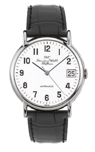 IWC Schaffhausen Portofino Automatic Stainless Steel / White - Railroad / Strap