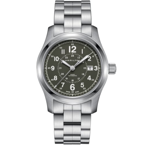 Hamilton Khaki Field Auto 42 Stainless Steel / Green / Bracelet