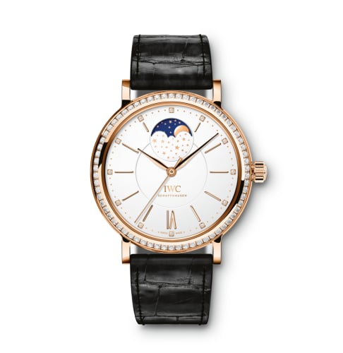 IWC Schaffhausen Portofino Automatic Moon Phase 37 Red Gold / Diamond / Silver