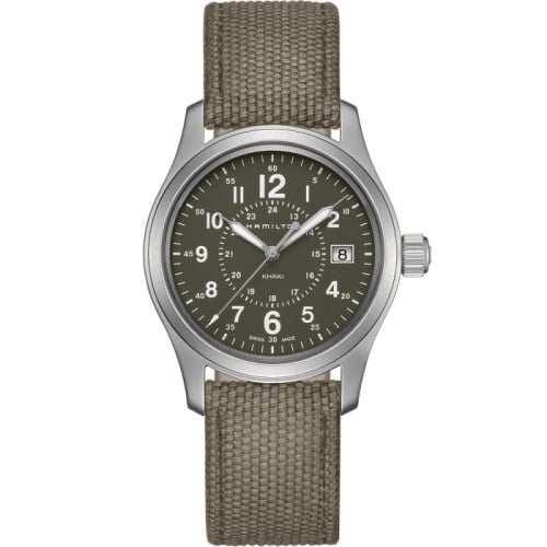 Hamilton Khaki Field Quartz 38 Stainless Steel / Green