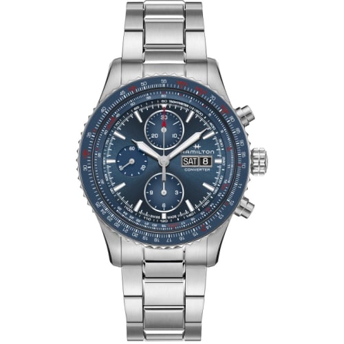 Hamilton Khaki Aviation Converter Auto Chrono Stainless Steel / Blue / Bracelet