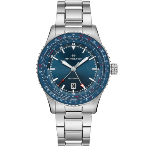 Hamilton Khaki Aviation Converter Auto GMT Stainless Steel / Blue / Bracelet