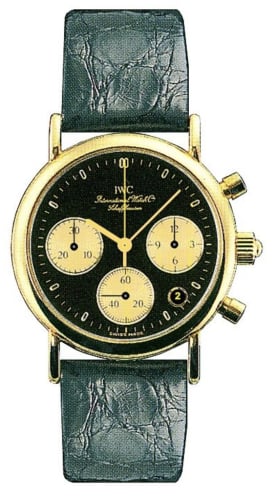 IWC Schaffhausen Portofino Lady Chronograph MecaQuartz Yellow Gold / Black / Alligator