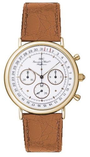 IWC Schaffhausen Portofino Chronograph MecaQuartz Yellow Gold / White / Alligator