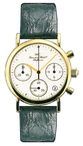 IWC Schaffhausen Portofino Lady Chronograph MecaQuartz Yellow Gold / White / Alligator