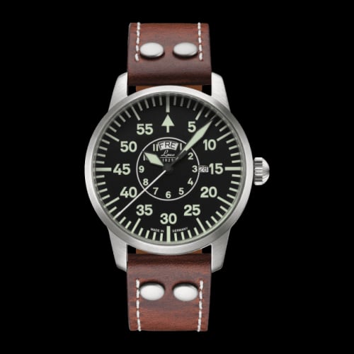Laco Pilot Watch Basic Zürich Stainless Steel / Black