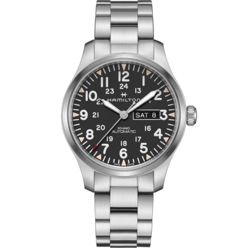 Hamilton Khaki Field Day Date Auto Stainless Steel / Black / Bracelet