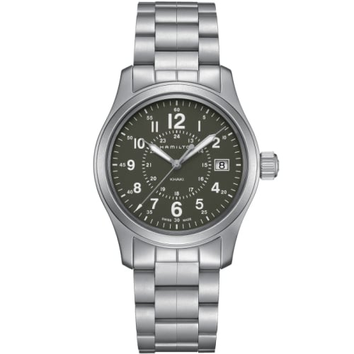 Hamilton Khaki Field Quartz 38 Stainless Steel / Green / Bracelet
