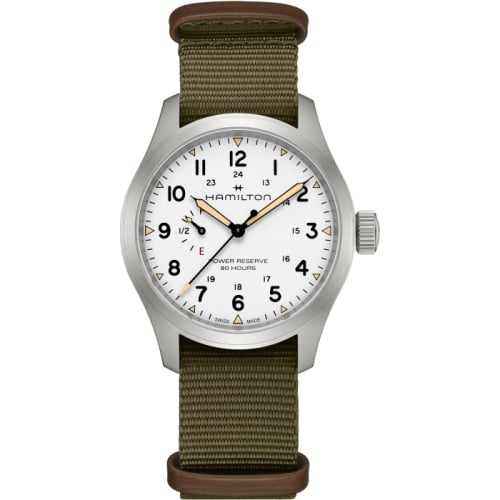 Hamilton Khaki Field Mechanical Power Reserve Stainless Steel / White