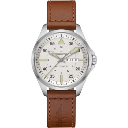 Hamilton Khaki Aviation Pilot Day Date Auto 42 Stainless Steel / Silver