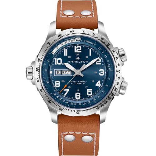 Hamilton Khaki Aviation X Wind Day Date Auto Stainless Steel / Blue