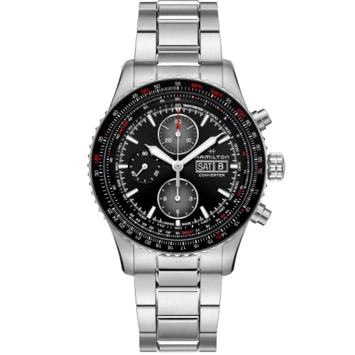Hamilton Khaki Aviation Converter Auto Chrono Stainless Steel / Black / Bracelet