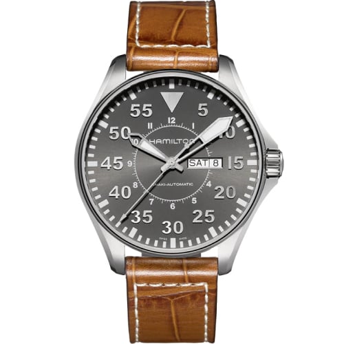 Hamilton Khaki Aviation Pilot Day Date 46 Stainless Steel / Grey