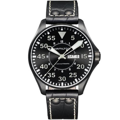 Hamilton Khaki Aviation Pilot Day Date Auto Black