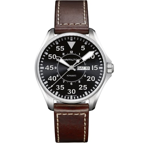 Hamilton Khaki Pilot Day Date Quartz 42 Stainless Steel / Black