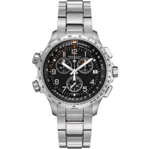 Hamilton Khaki Aviation X-Wind GMT Chrono Quartz Black / Bracelet