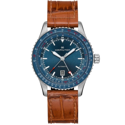 Hamilton Khaki Aviation Converter Auto GMT Stainless Steel / Blue