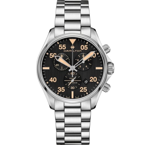 Hamilton Khaki Pilot Chrono Quartz 44 Stainless Steel / Black