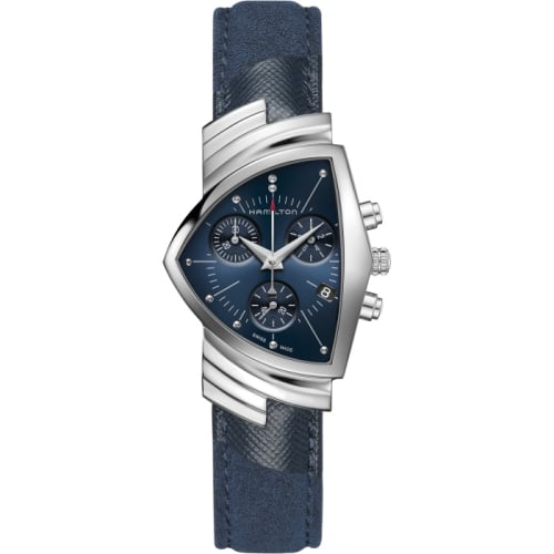 Hamilton Ventura Chrono Quartz Stainless Steel / Blue Suede Shoes
