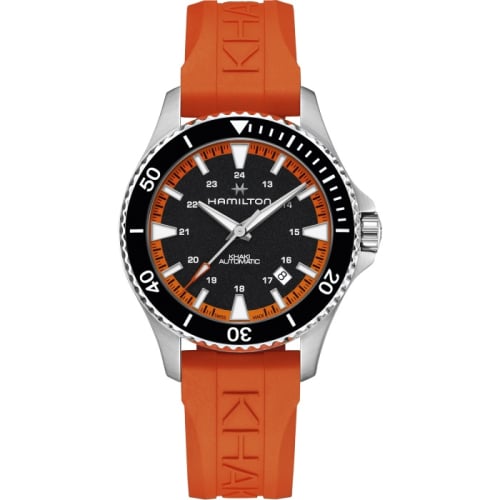 Hamilton Khaki Navy Scuba Auto Stainless Steel / Black - Orange / Rubber