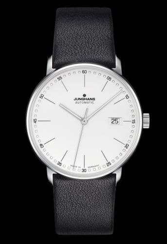 Junghans Form A Stainless Steel / White Stick / Black Calf