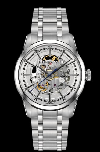 Hamilton Railroad 42 Skeleton Auto Stainless Steel / Silver / Bracelet