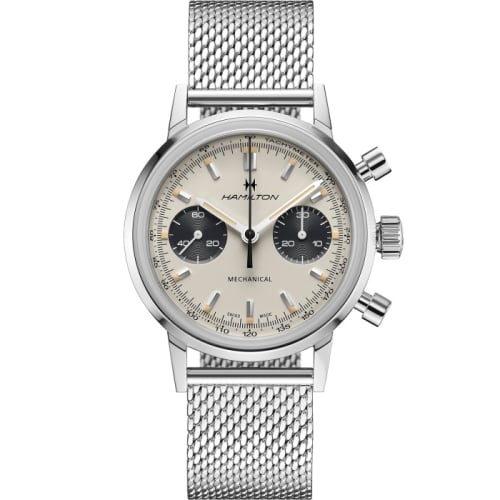 Hamilton Intra-Matic Chronograph H Stainless Steel / White / Mesh