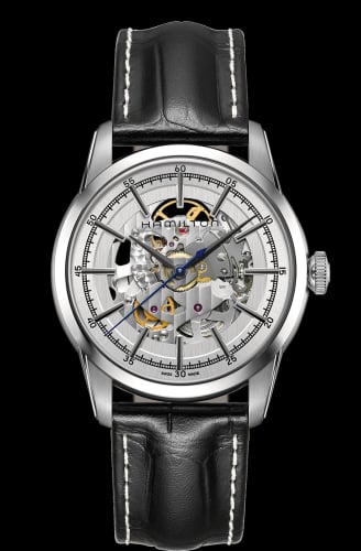 Hamilton Railroad 42 Skeleton Auto Stainless Steel / Silver