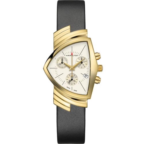 Hamilton Ventura Chrono Quartz 32.3 Yellow Gold / Silver