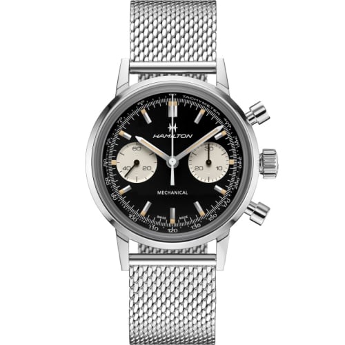 Hamilton Intra-Matic Chronograph H Stainless Steel / Black / Mesh