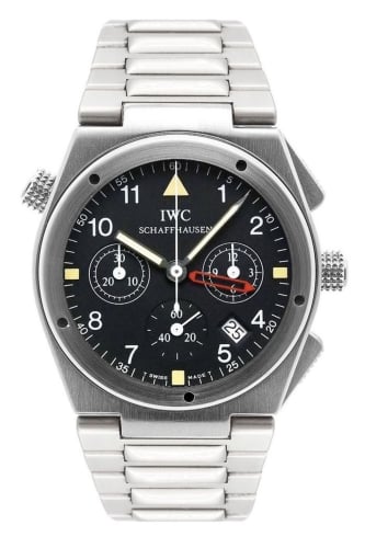 IWC Schaffhausen Ingenieur Mecaquartz Chronograph Alarm Stainless Steel / Black / Bracelet