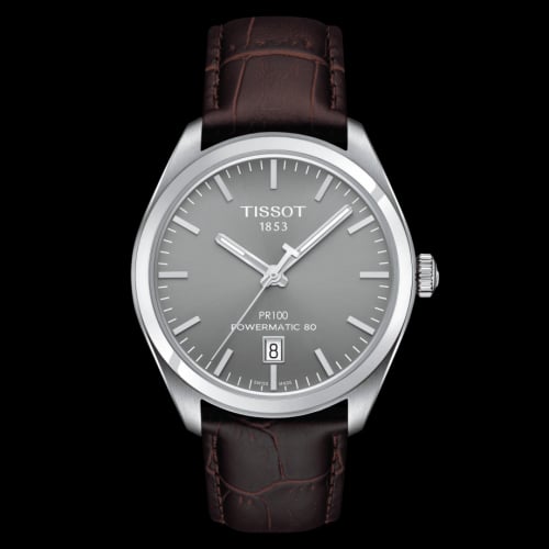 Tissot PR 100 Powermatic 80 39 Stainless Steel / Grey / Strap