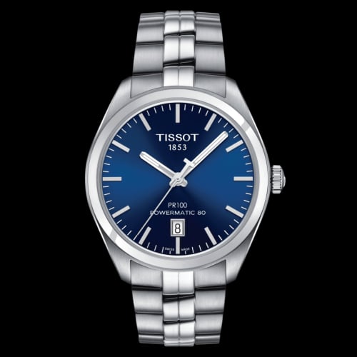 Tissot PR 100 Powermatic 80 39 Stainless Steel / Blue / Bracelet