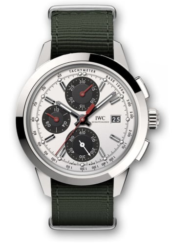 IWC Schaffhausen Ingenieur Chronograph Custom Stainless Steel / Silver-Black-Red / NATO