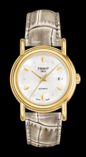 Tissot Carson Automatic 29.7 Yellow Gold / MOP / Alligator