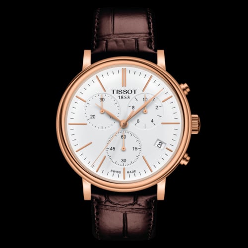 Tissot Carson Premium Chronograph Quartz 41 Rose Gold PVD / Silver / Strap