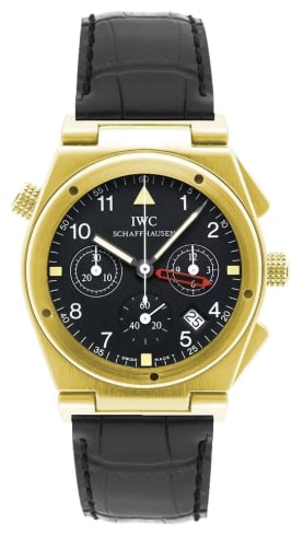 IWC Schaffhausen Ingenieur Mecaquartz Chronograph Alarm Yellow Gold / Black / Strap
