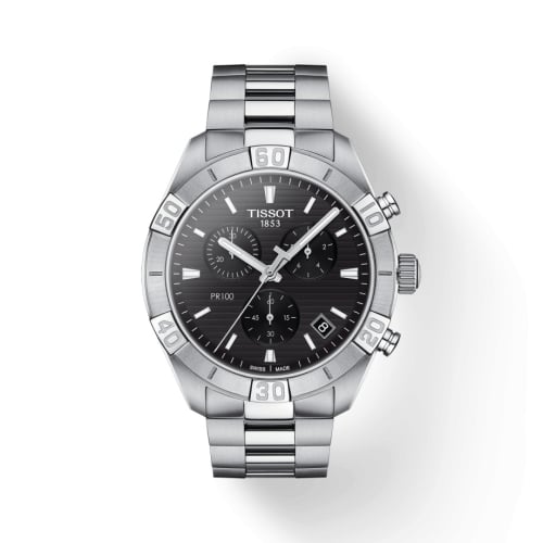 Tissot PR 100 Sport Gent Chronograph Stainless Steel / Black / Bracelet