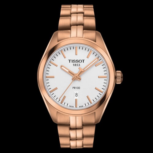 Tissot PR 100 Quartz 33 Rose Gold PVD / Silver / Bracelet