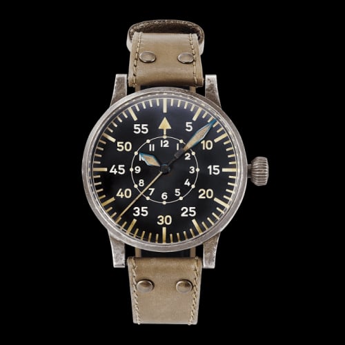 Laco Pilot Watch Original Replika 55 Erbstück Stainless Steel / Black