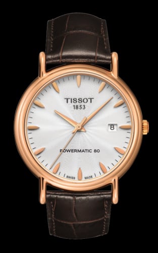 Tissot Carson Powermatic 80 40 Rose Gold / Silver / Strap