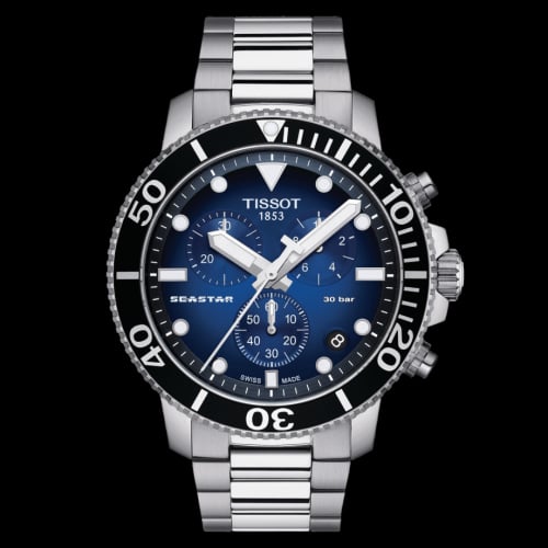 Tissot Seastar 1000 Chronograph Quartz 45.5 Stainless Steel / Gradient Blue / Bracelet