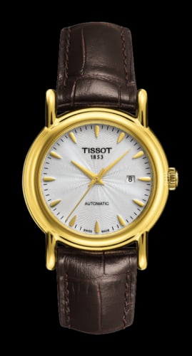 Tissot Carson Automatic 29.7 Yellow Gold / Silver / Strap