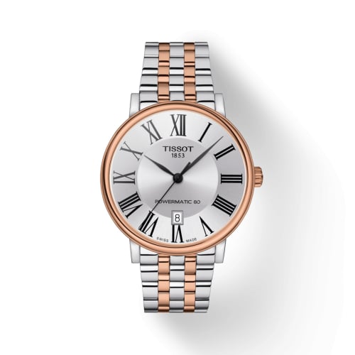 Tissot Carson Premium Powermatic 80 Stainless Steel / Rose Gold PVD / Silver / Bracelet